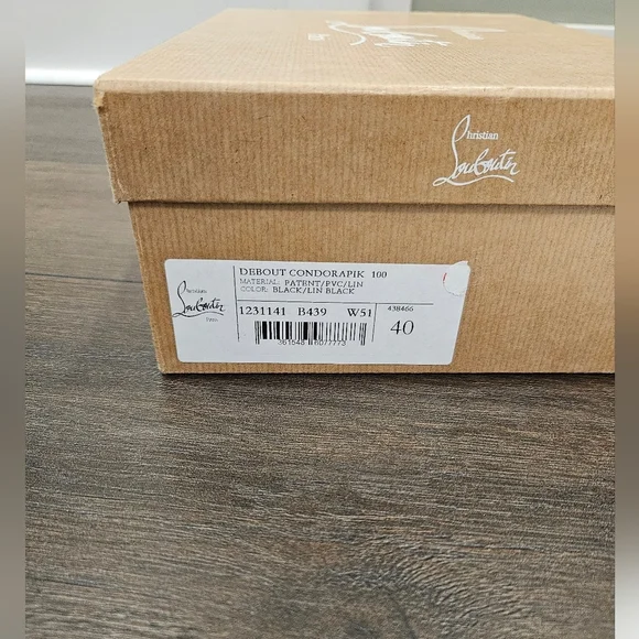 NIB CHRISTIAN LOUBOUTIN DEBOUT CONDORAPIK 100 VINYL & BLK PATENT PUMP- SIZE 40 - Picture 11 of 13